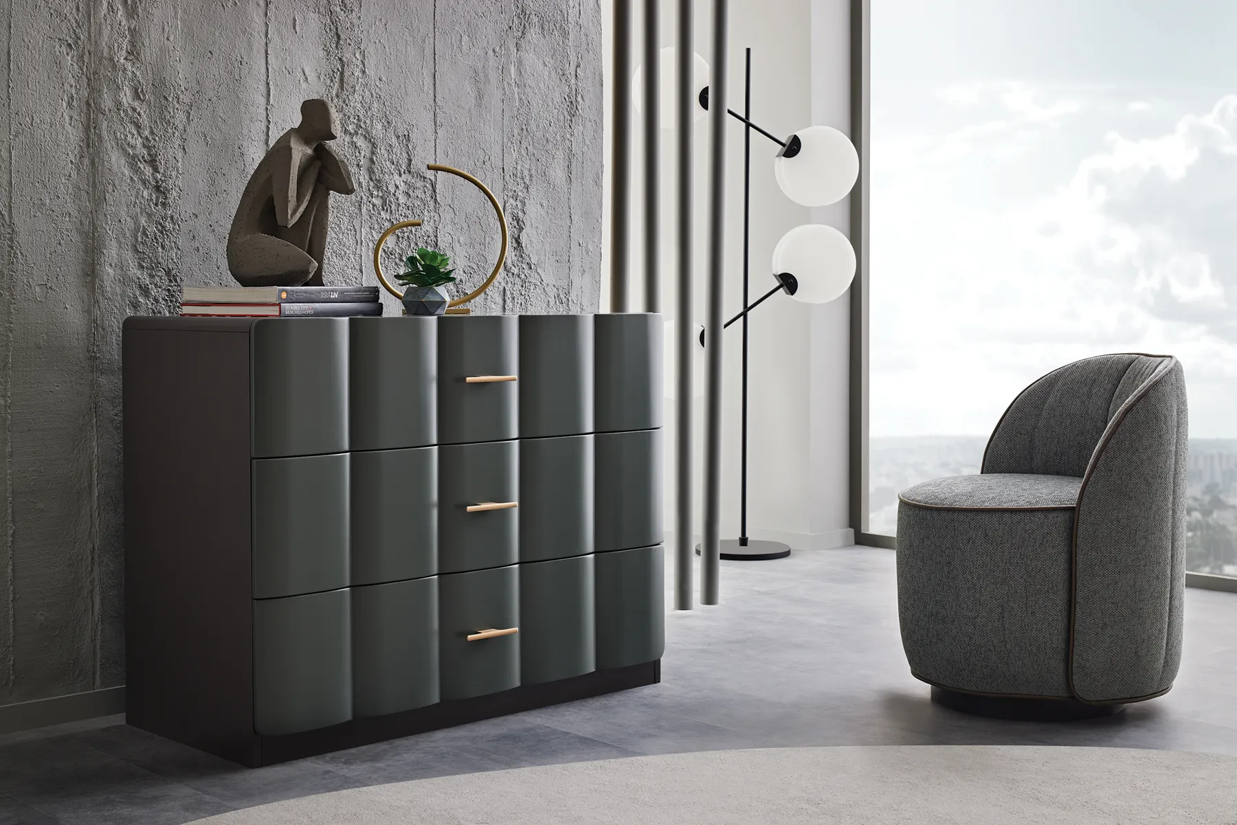 Cache Cache chest of drawers with armchair