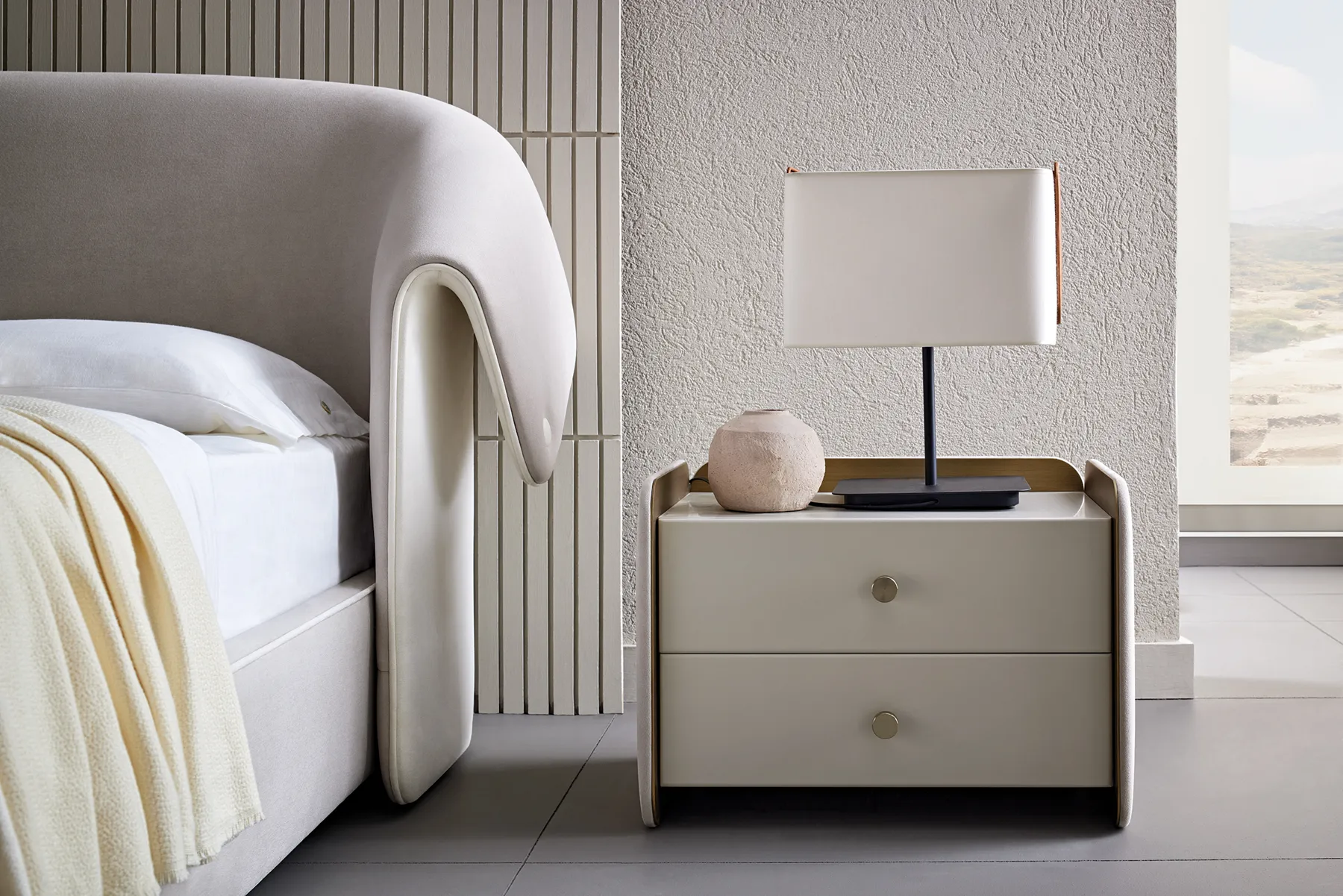 Fold headboard and bedside table