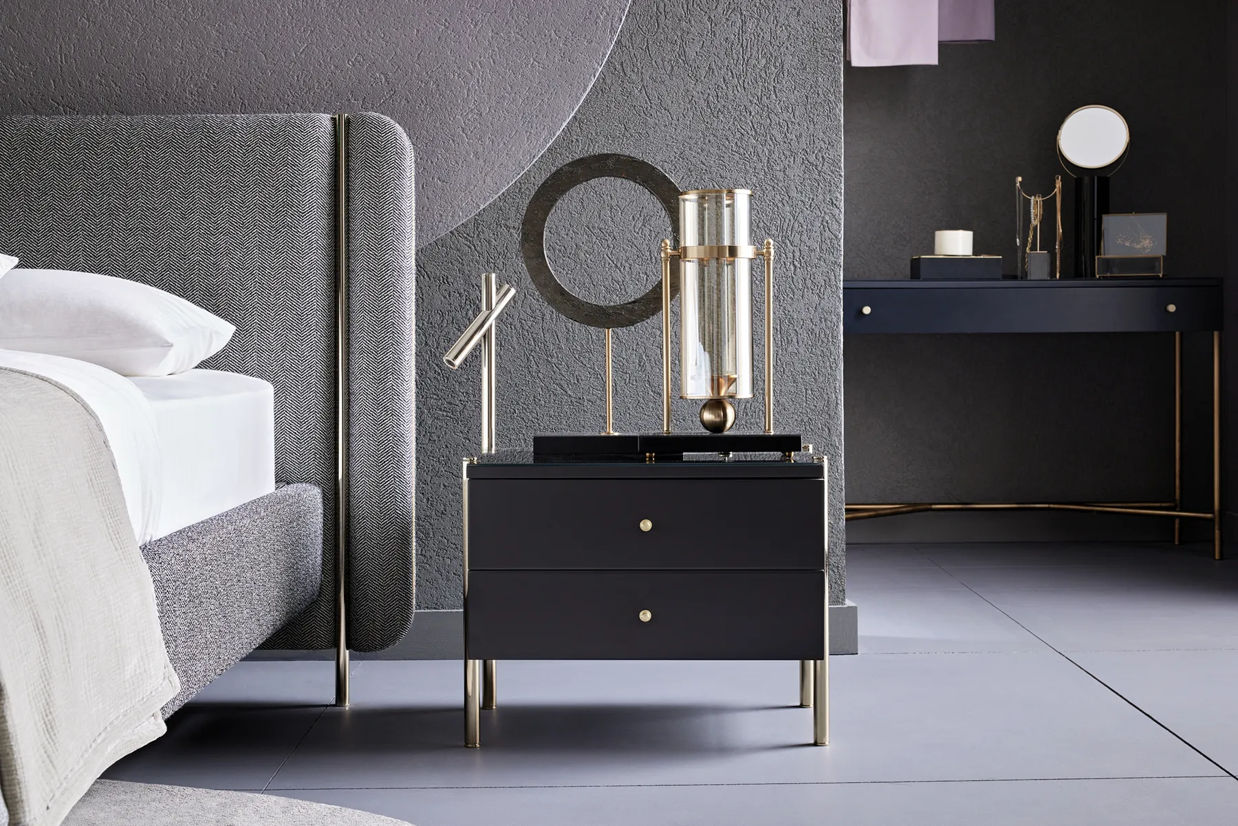 Inside bedside table
