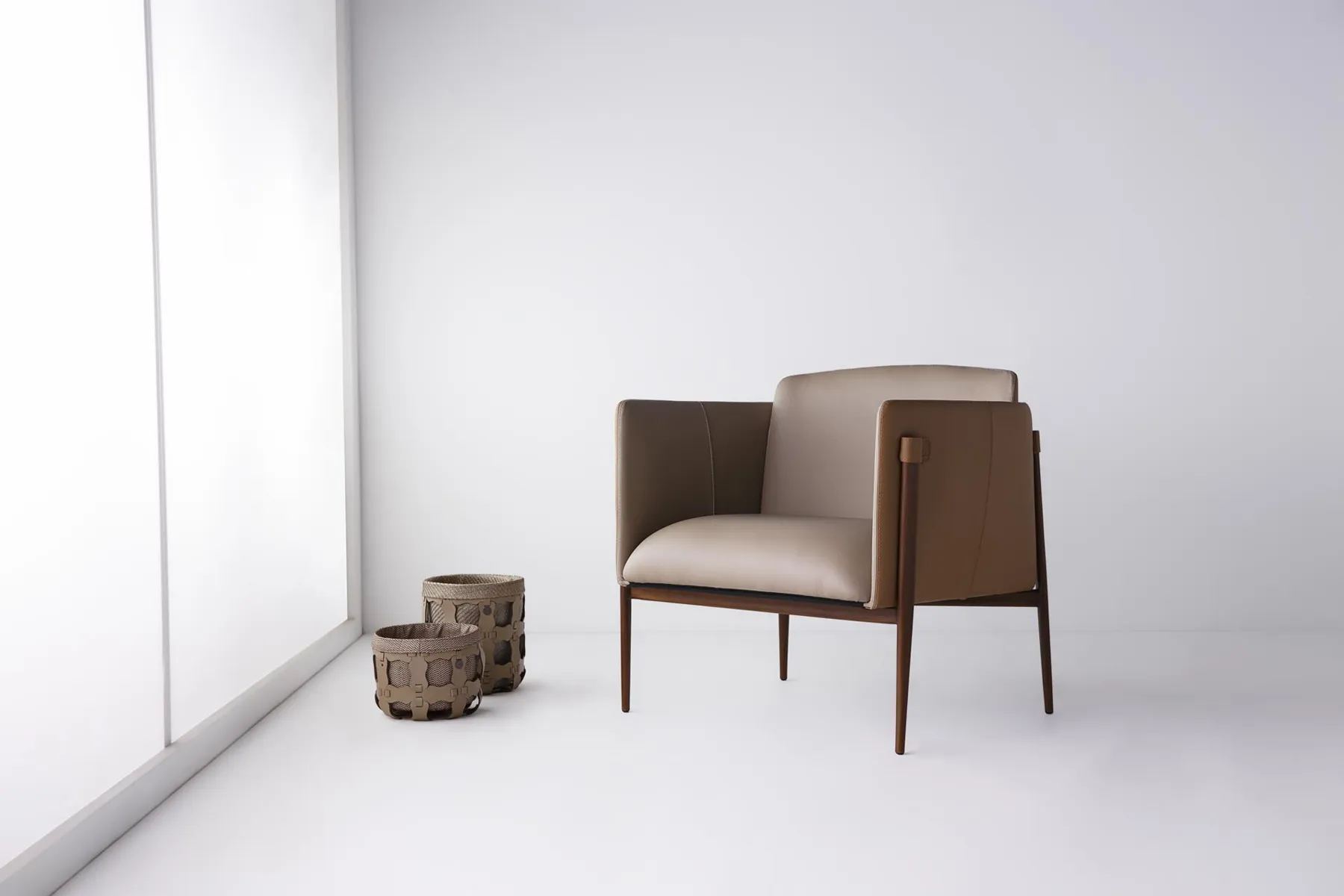 Smoky armchair, three quarter view
