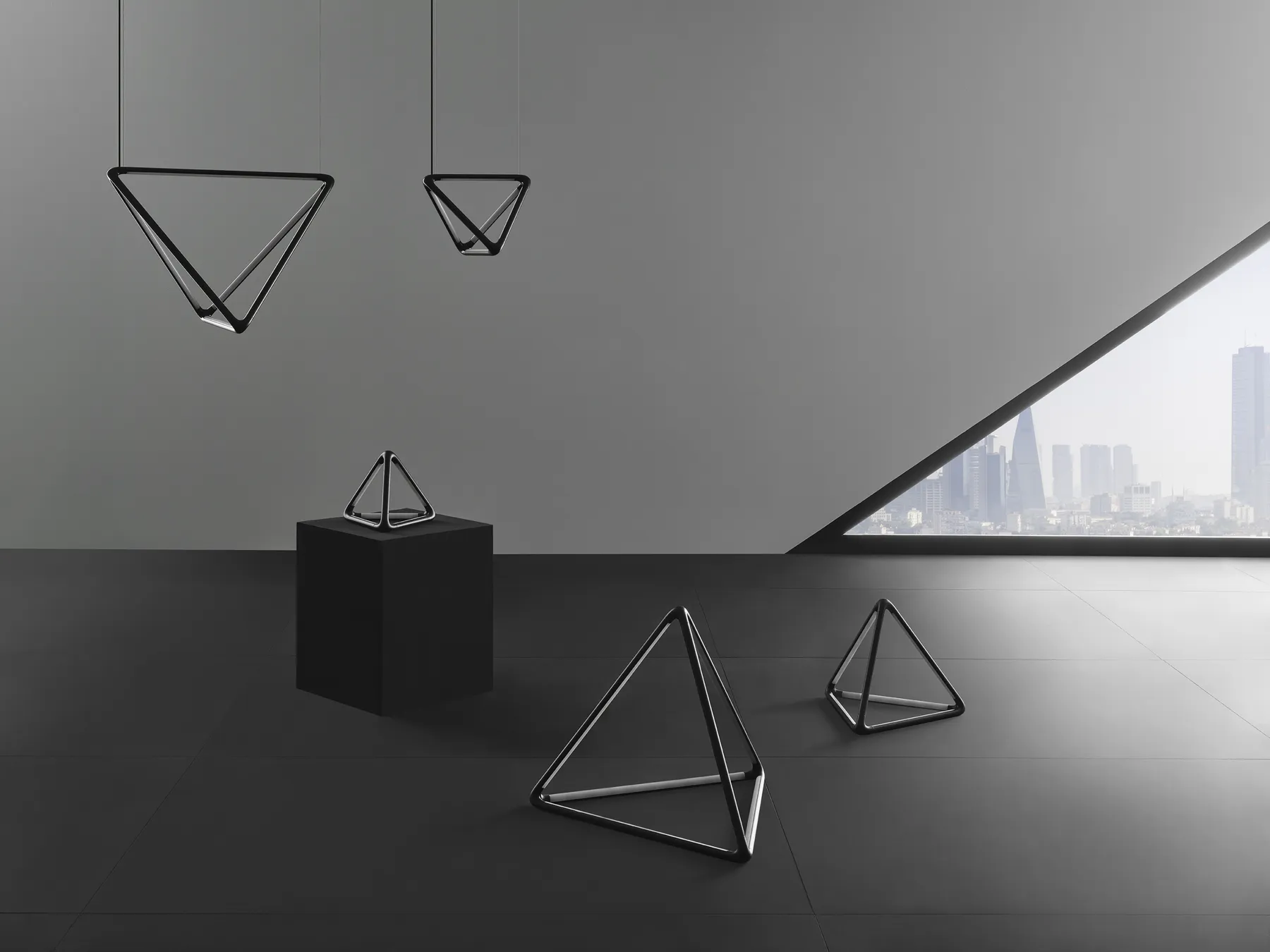 Tetra pendants lit